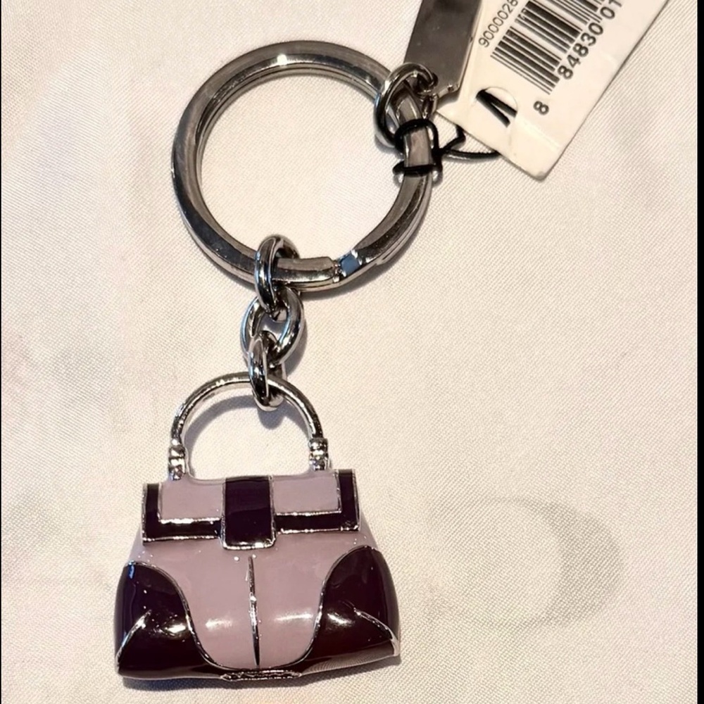 NWT Vintage Coach Coach enamel 3-D purse Fob Keychain - Picture 3 of 3